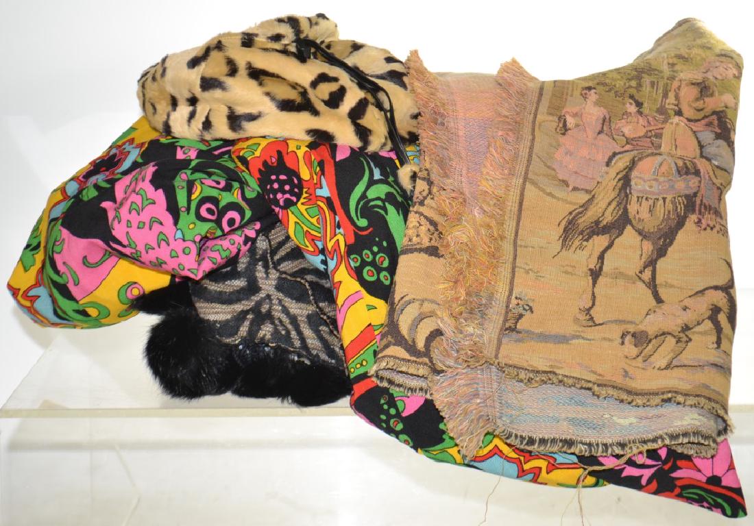 Designer Clothing and More: Including a Moschino pair of pants made in Italy, a cape with tassels, a vintage Belgium tapestry and more,