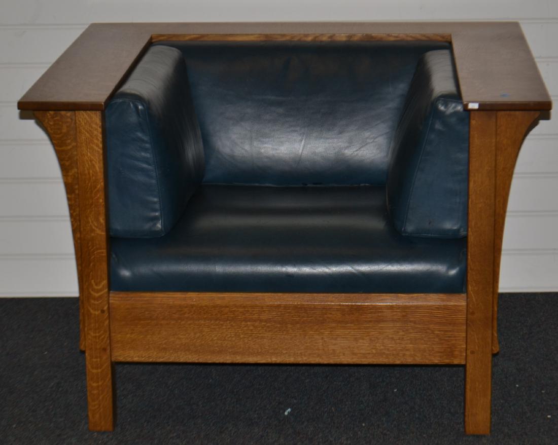 Oak Stickley Arts and Crafts Cube Chair (1 of 1)