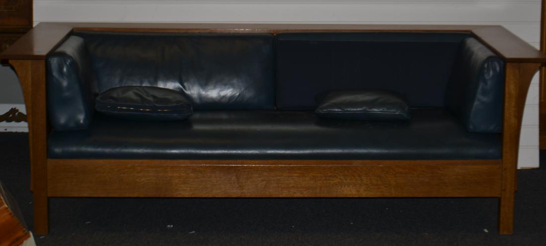 Oak Stickley Arts and Crafts Cube Sofa (1 of 1)
