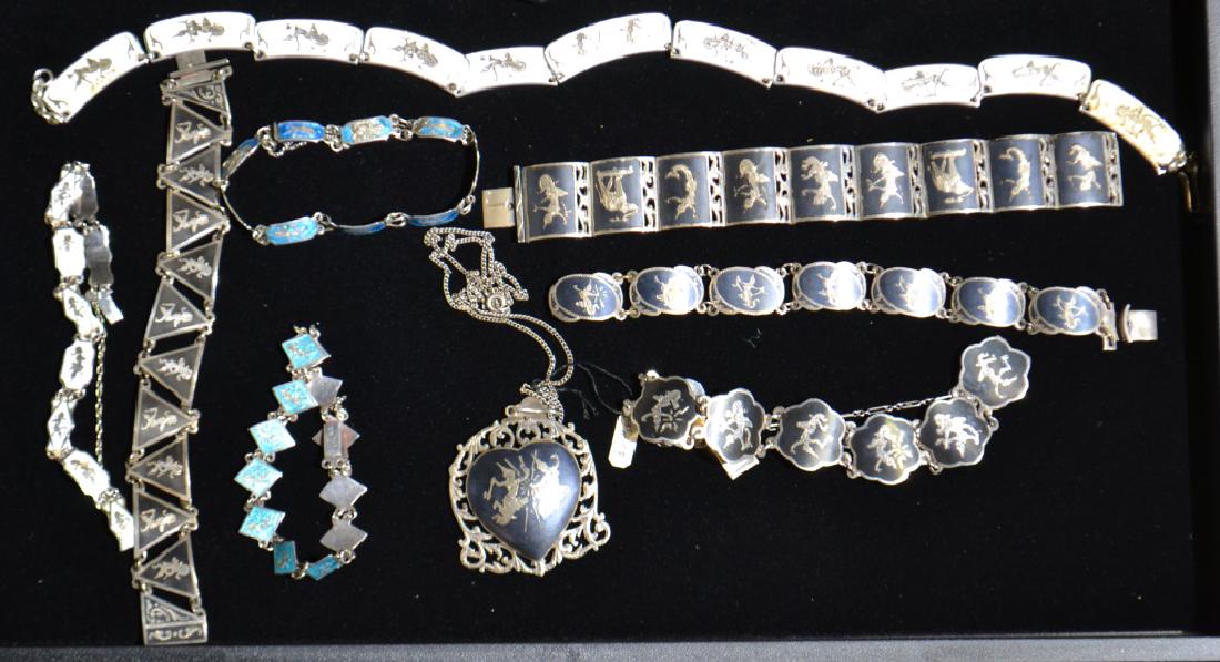 Damascene Siam Sterling Bracelet and Necklace Grou (1 of 1)