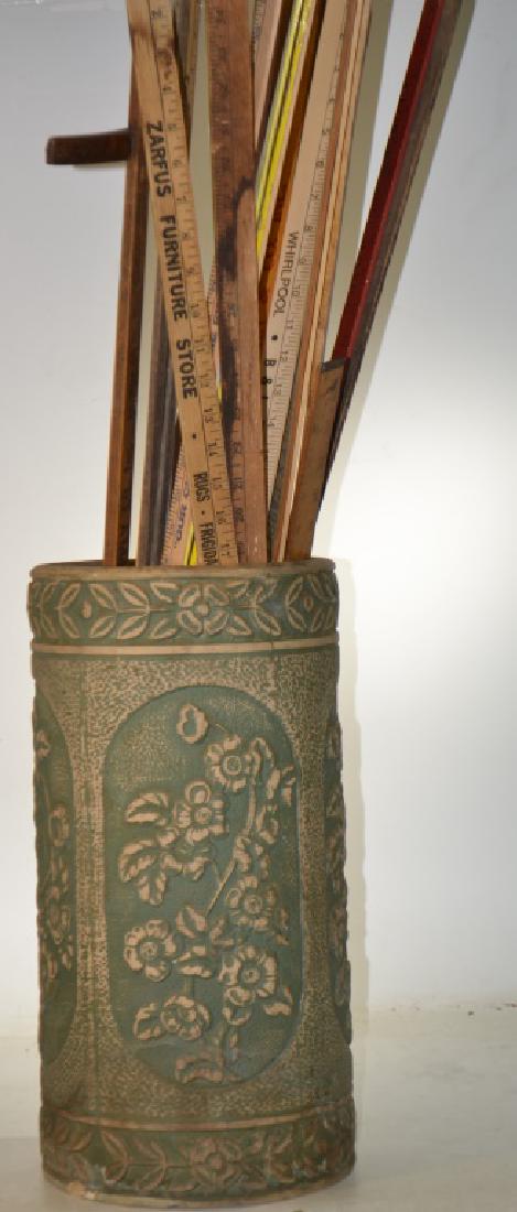 Stone Ware Umbrella Stand with Yard Sticks (1 of 3)