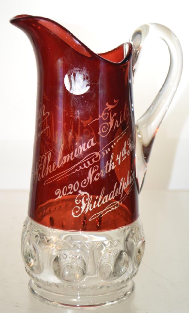 Flashed Ruby Pitcher World's Fair 1893 (1 of 4)