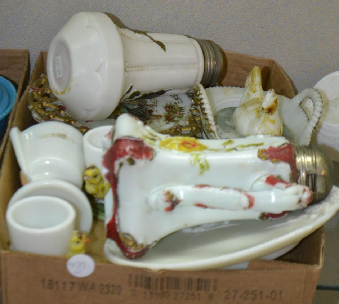 Group of Painted Milk Glass Items (1 of 1)