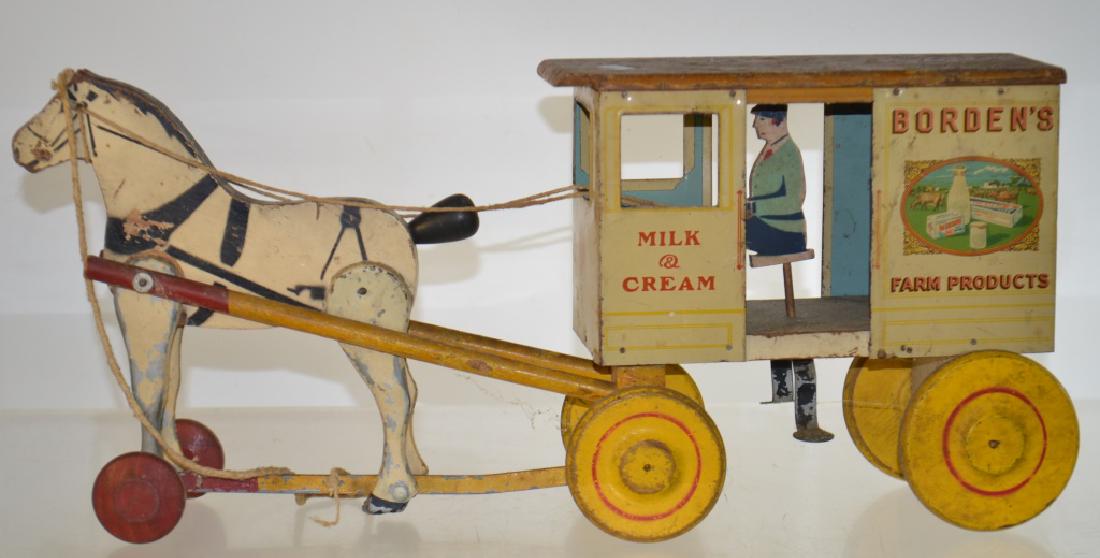 Vintage "Borden's" Horse Drawn Pull Toy (1 of 2)
