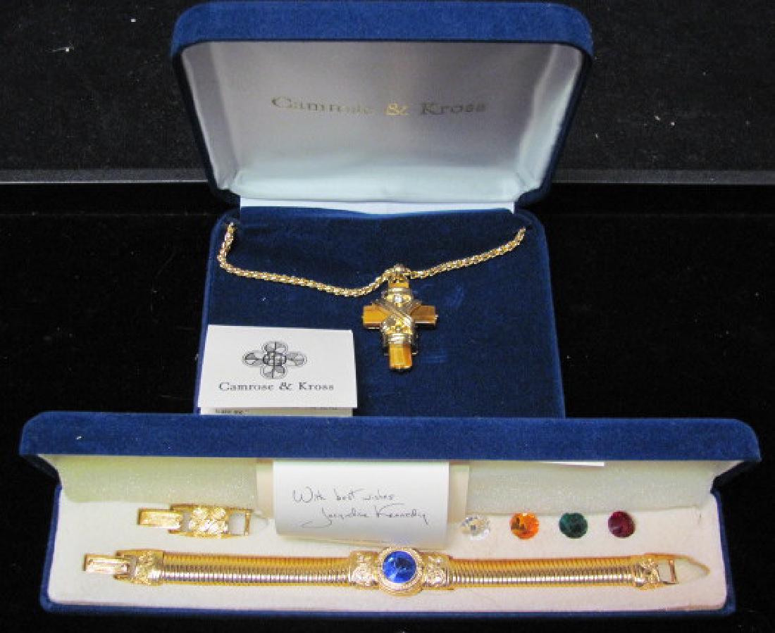 Camrose and Kross Jewelry: Two pieces of Camrose and Kross jewelry with boxes. One is the Kennedy collection.