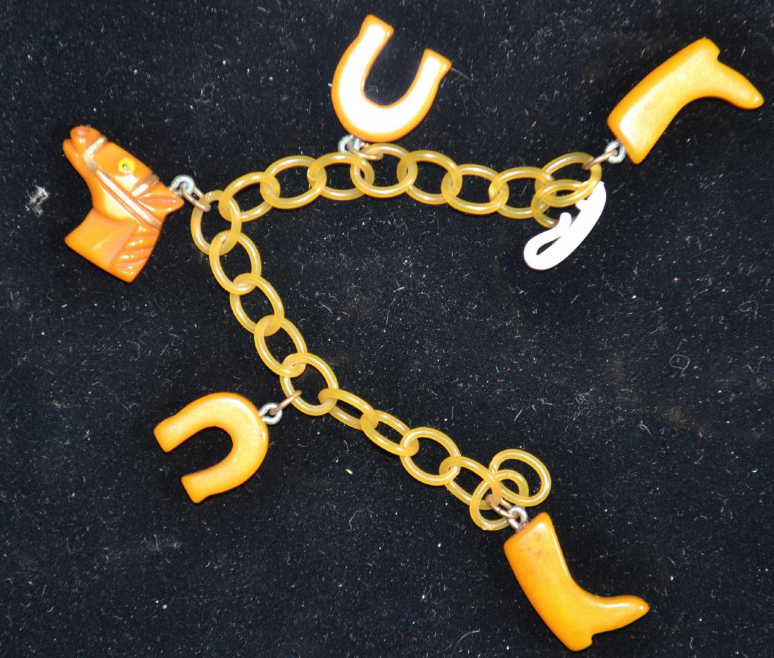 Butterscotch Charm Bakelite Bracelet (1 of 1)
