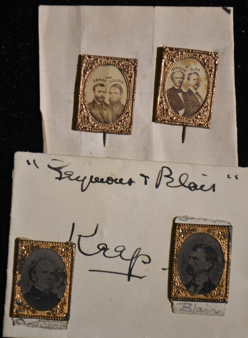 Political Pins for 1868 US Presidential Election (1 of 2)