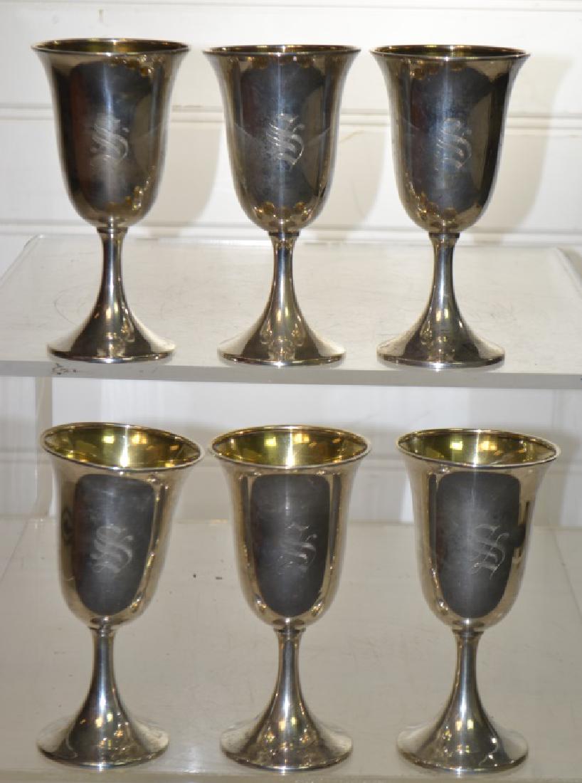 Set of Six Sterling Silver Goblets (1 of 2)