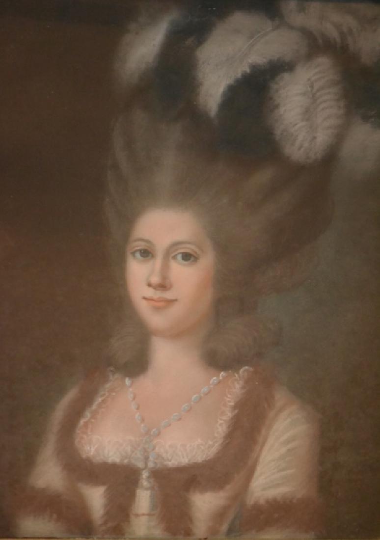 Colonial Era Pastel Portrait of a Woman (1 of 3)