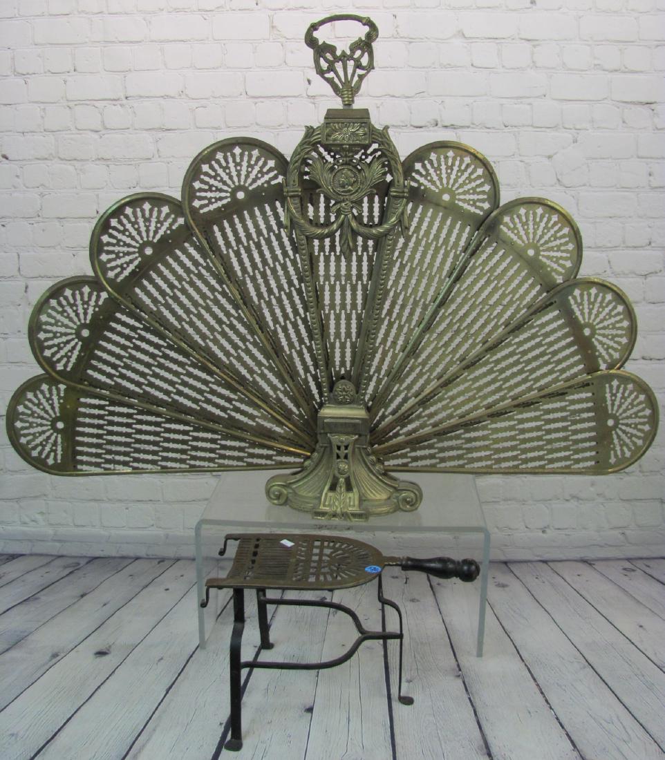 Brass Fireplace Fender and Trivet (1 of 4)