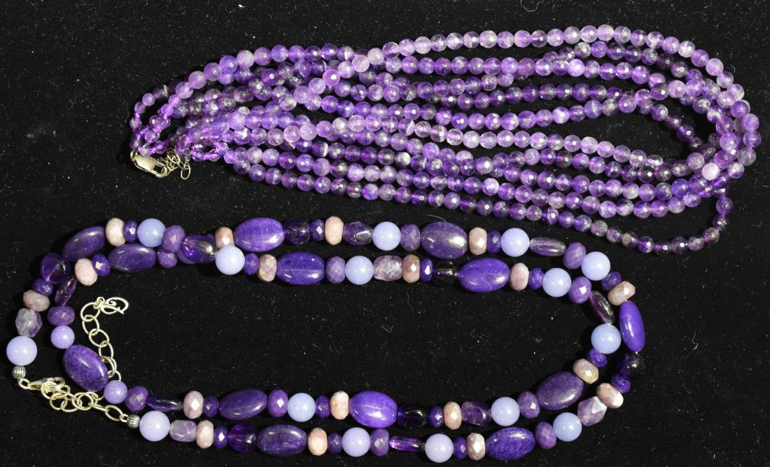 Two Amethyst Multi Strand Necklaces (1 of 1)