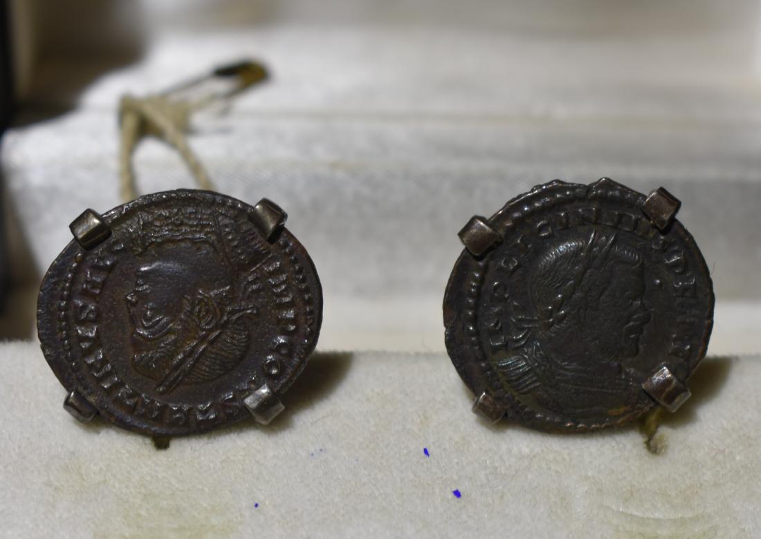 "Merrin" Sterling Roman Coin Cuff Links (1 of 2)