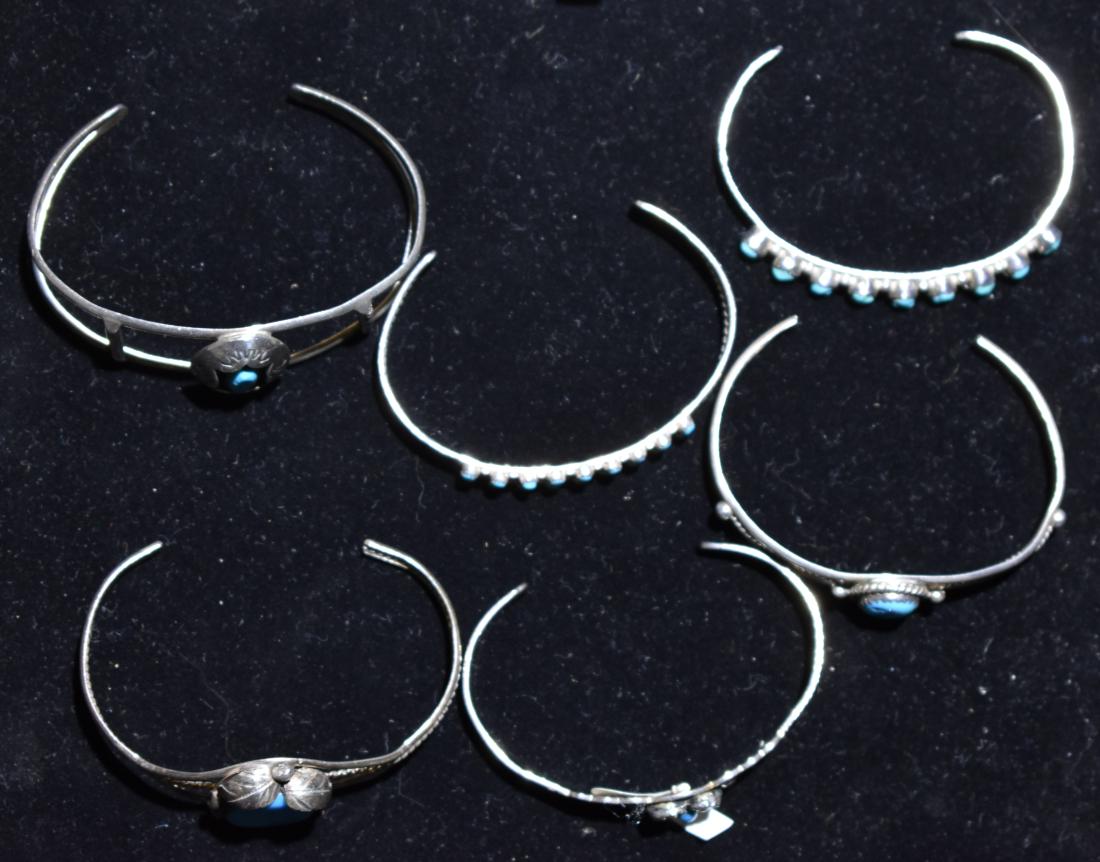 Six Lady's Native American Sterling Bracelets (1 of 1)