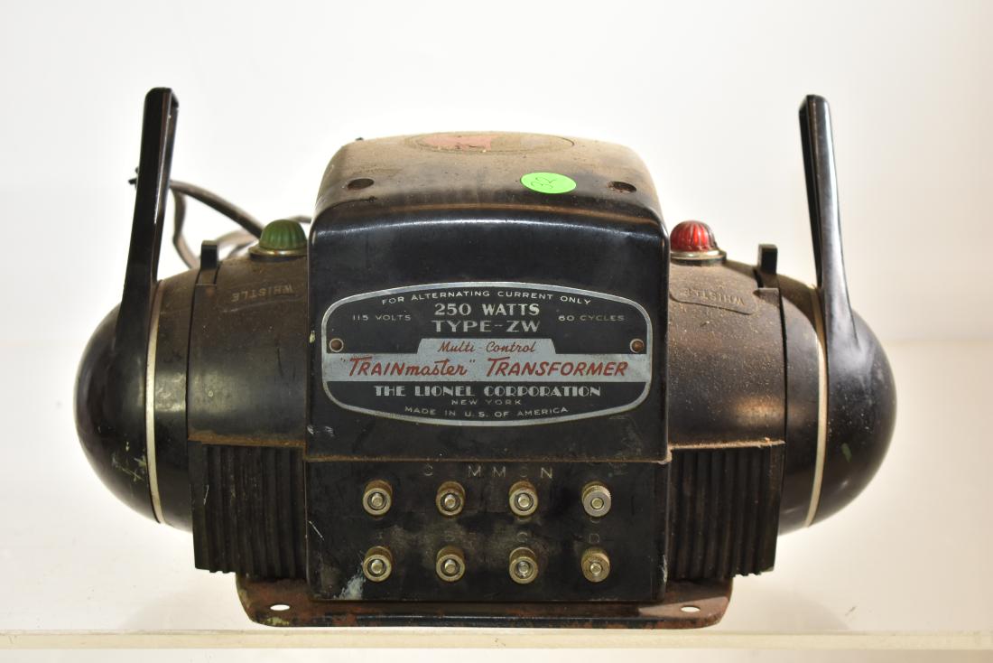 Lionel Type ZW Transformer: Item appears to be complete and has a metal tag with all relevant information.