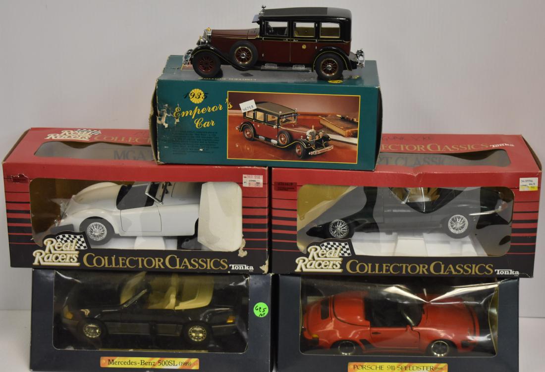 Grouping of Large Die Cast Vehicles: Including two Tonka Real Racers, two Master Toy Special Editions and an Emperor's car.