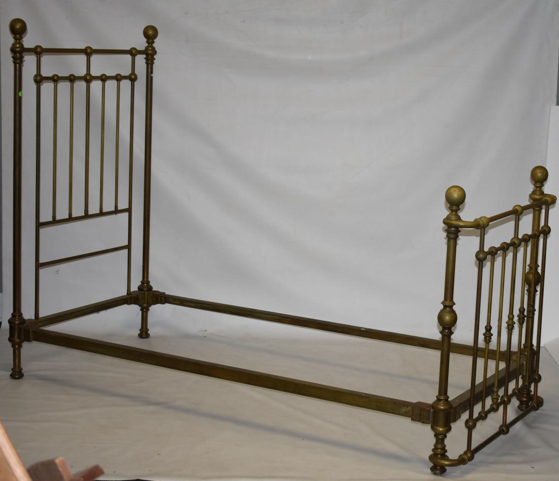 Victorian Brass Bed: It is a single bed measuring approx. 59"h at the head board and it has the original rails.
