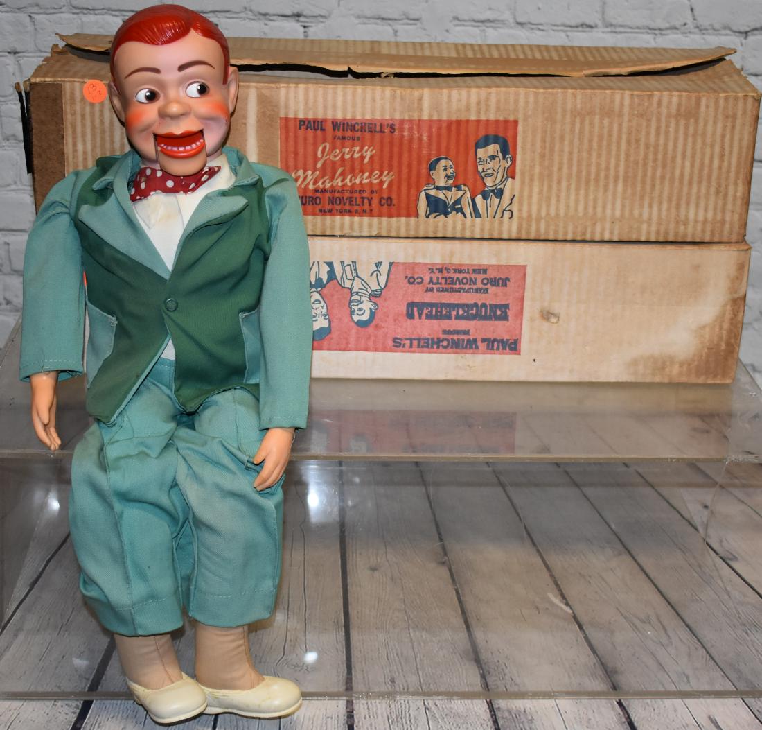 "Juro Novelty Co." Ventriloquist's Dummies: Lot consists of two ventriloquist's dummies, both are "Paul Winchell" characters including "Knucklhead" and "Jerry Mahoney". Both are in the original boxes.