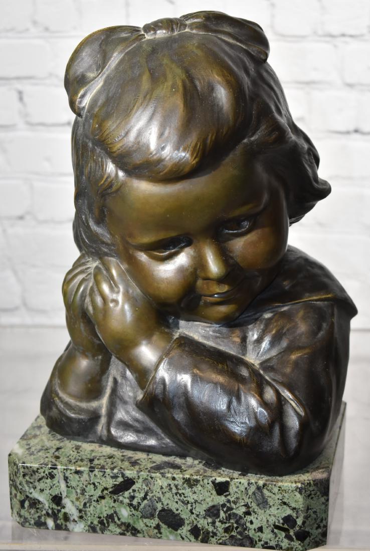 Bronze Bust of a Child Signed "B. Kainz" (1 of 4)