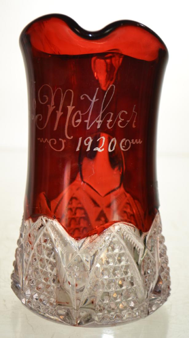 Flashed Ruby Pitcher Dated 1920 (1 of 3)