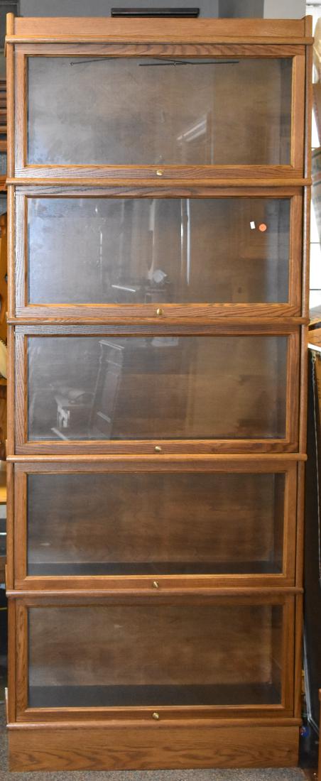 "Hale" Oak 5 Section Barrister Bookcase (1 of 1)