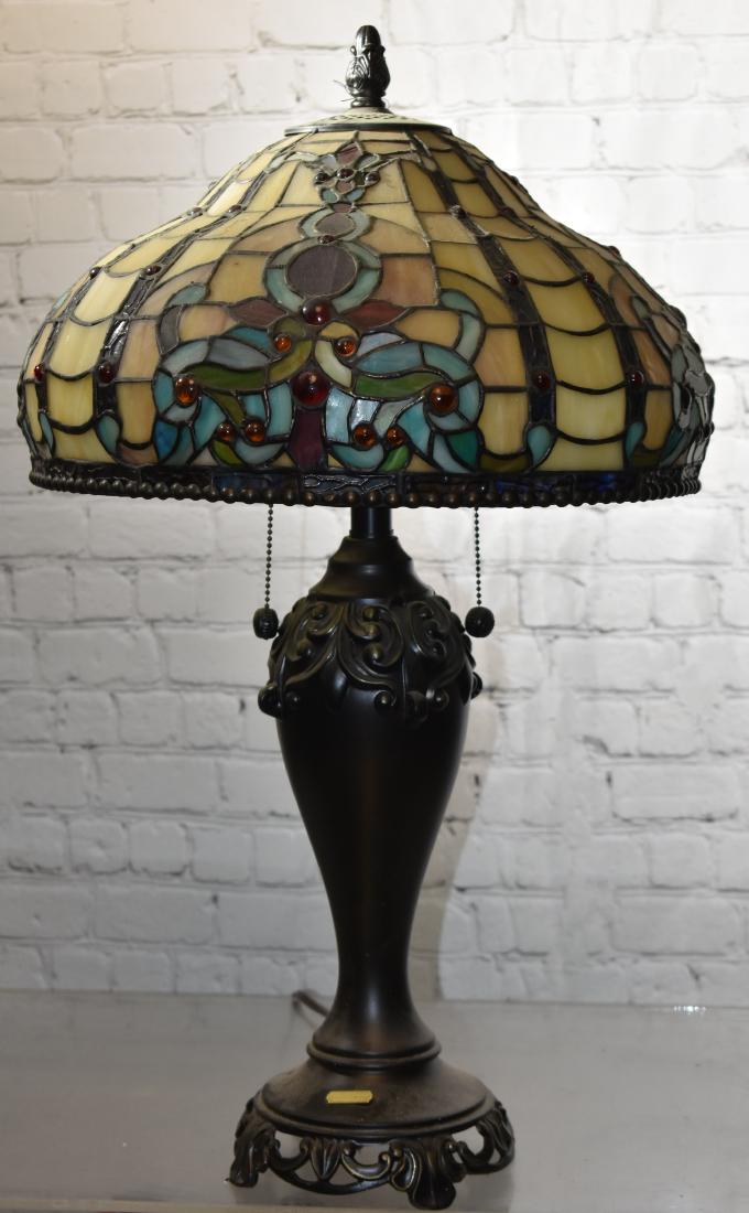 Contemporary Slag Glass Table Lamp (1 of 2)