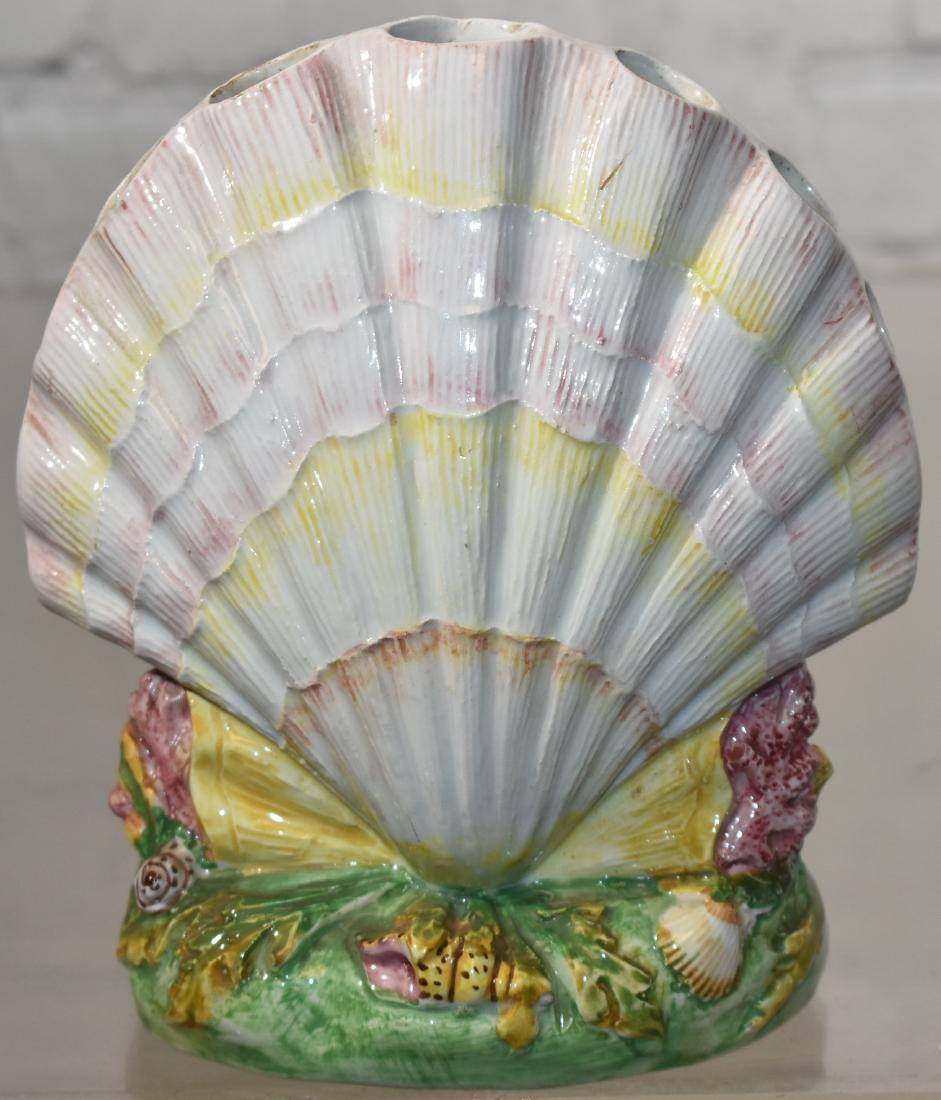 Majolica Clam Shell Fairing Vase (1 of 2)