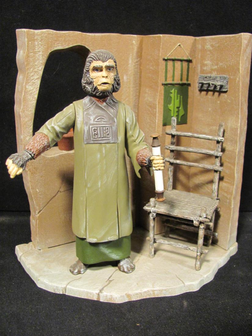 Planet of the Apes vintage model: Planet of the Apes snap together plastic Doctor Zira custom painted model, made by ADDAR c1973. Approx 8" tall. (figure detached from base)