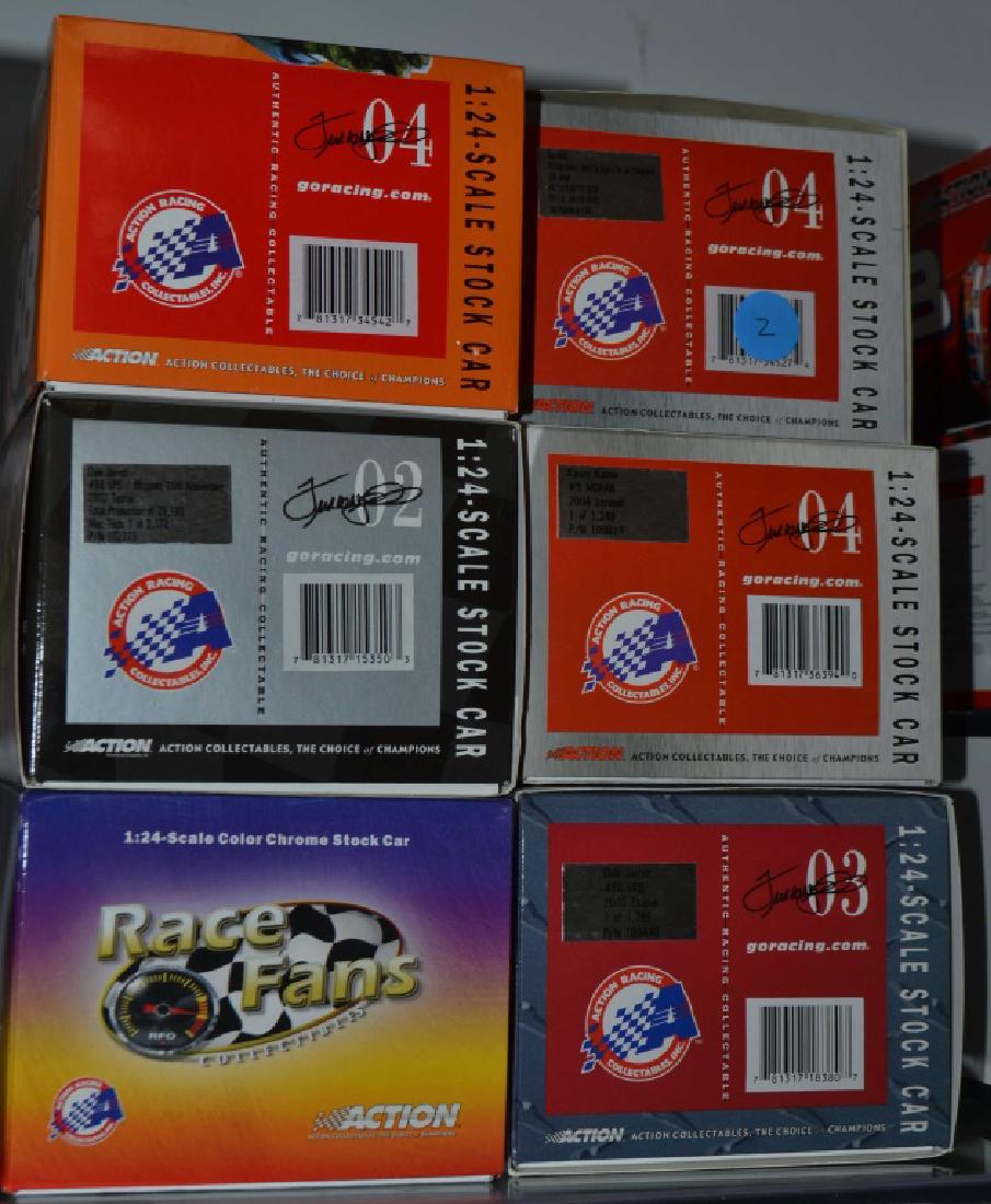 6 Die Cast Race Cars Incl. Kasey Kane Auto.: 2004 Kasey Kane Action 1 of 5,400 Autographed & 2004 Kasey Kane Action 1 of 1,248 Limited Edition & 2003 Dale Jarret Action 1 of 1,752 Clear Version & 2004 Dale Jarret Action & 2002 Dale Jarret Action