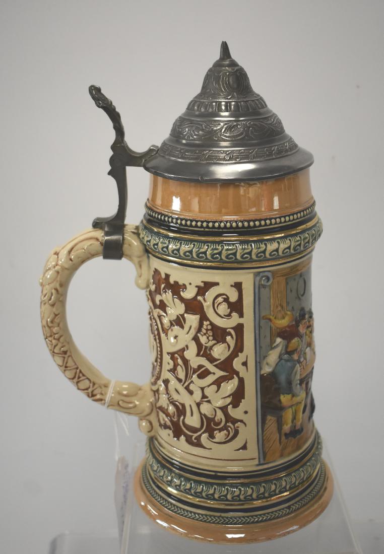 19thC German stoneware stein and lid (1 of 6)