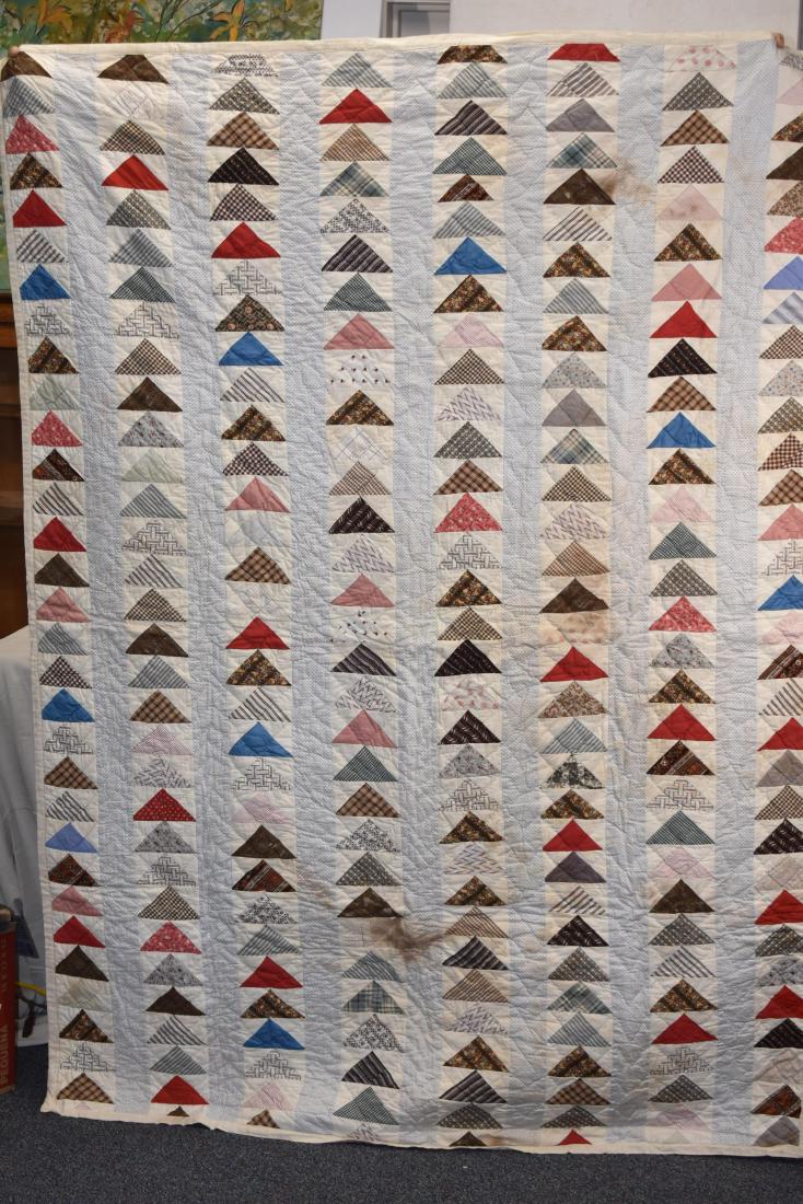 Vintage Patchwork Quilt in Flying Geese Pattern (1 of 2)