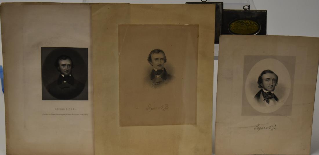 19th C Miniature Edgar Allen Poe Etchings (1 of 3)