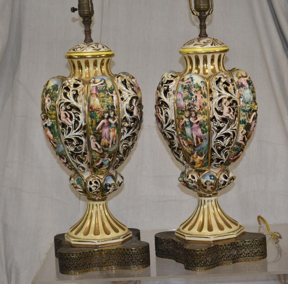 Pair of Capodimonte Lamps (1 of 3)