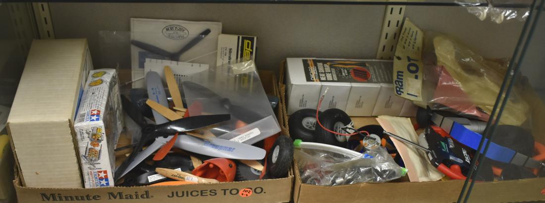 Remote Control Airplane Parts: Including a master air screw, electric flight pack in box, a "Tamiya". a planetary gear box set, a wide selection of propellers, a controllers, wheels and accessories,