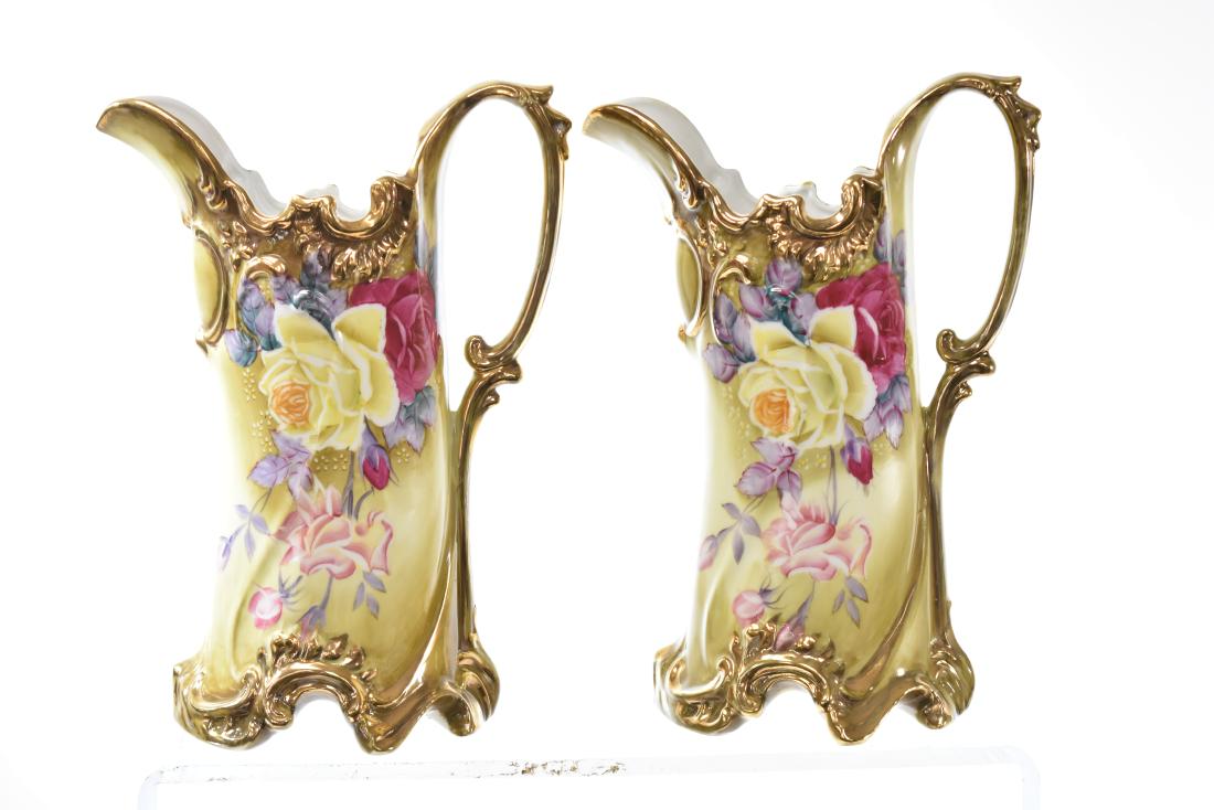 Pair of Hand Painted Nippon Water Pitchers (1 of 4)
