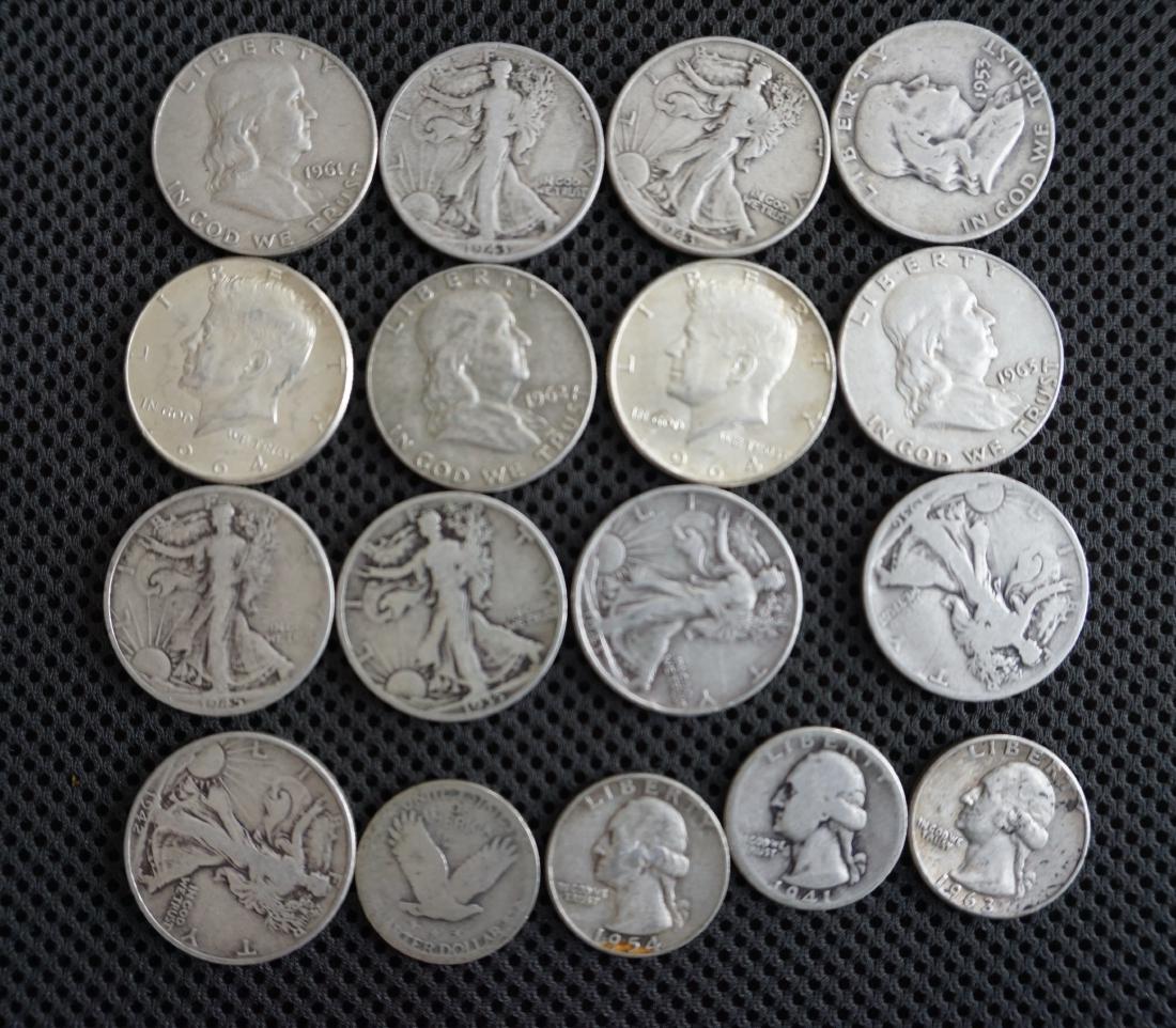 US Silver Half-Dollars (13) & Quarters (1 of 3)