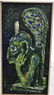 Oil on Board Titled "Pensive Gargoyle" by Weng