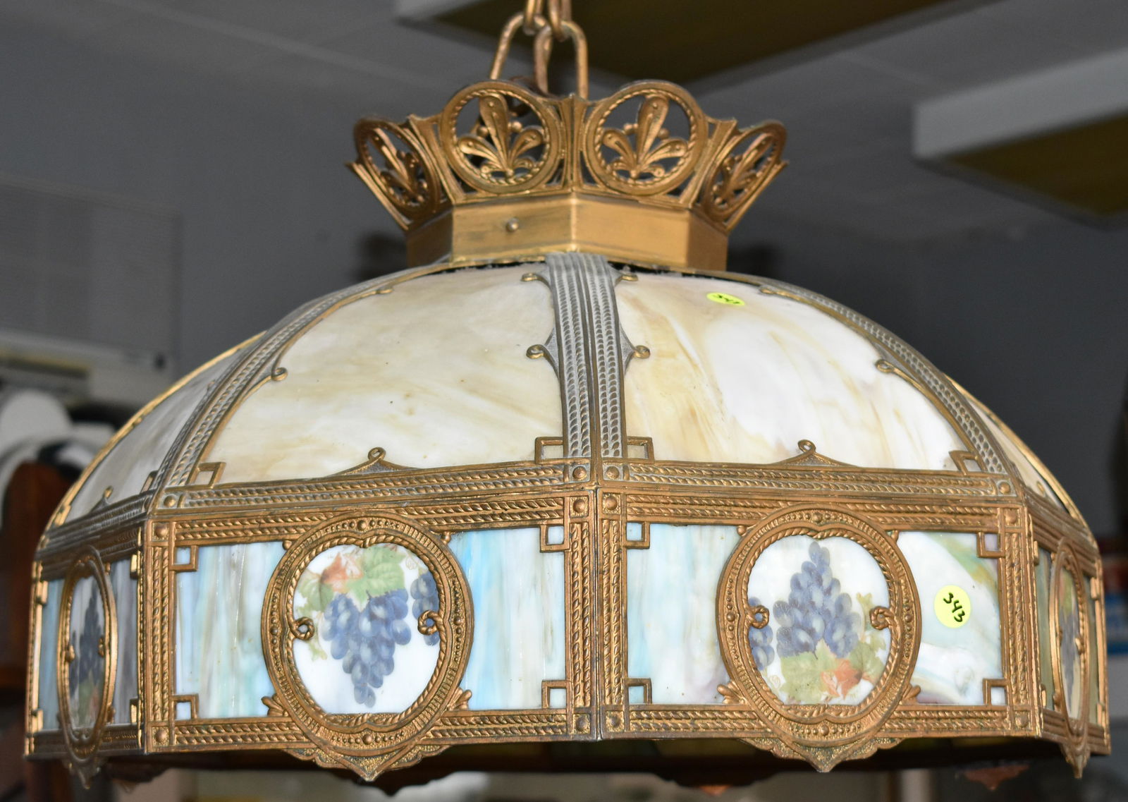 Vintage Slag Glass Hanging Lamp (1 of 2)