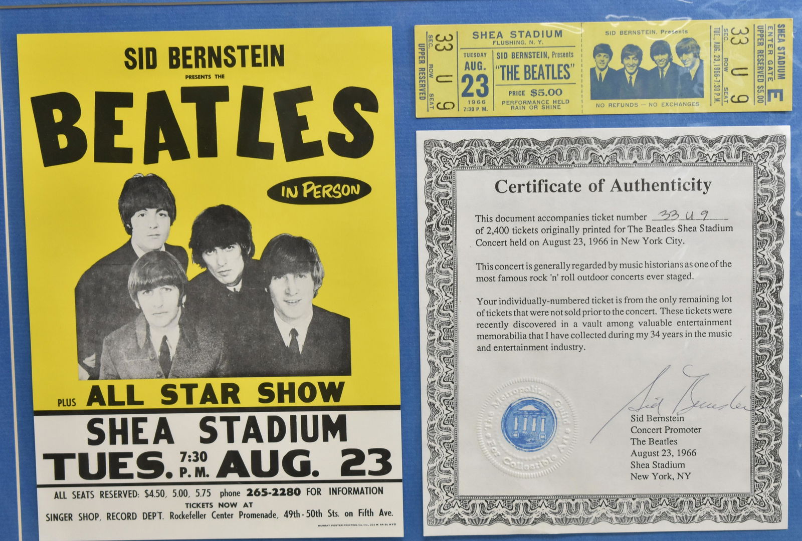 1966 Beatles Concert Ticket