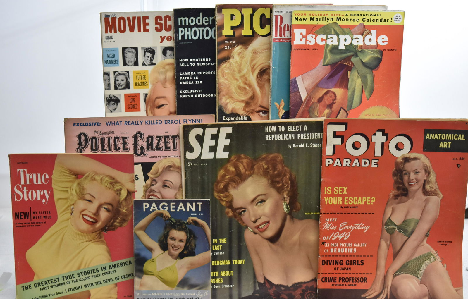 10 Early Marilyn Monroe Men's Magazines (1 of 4)