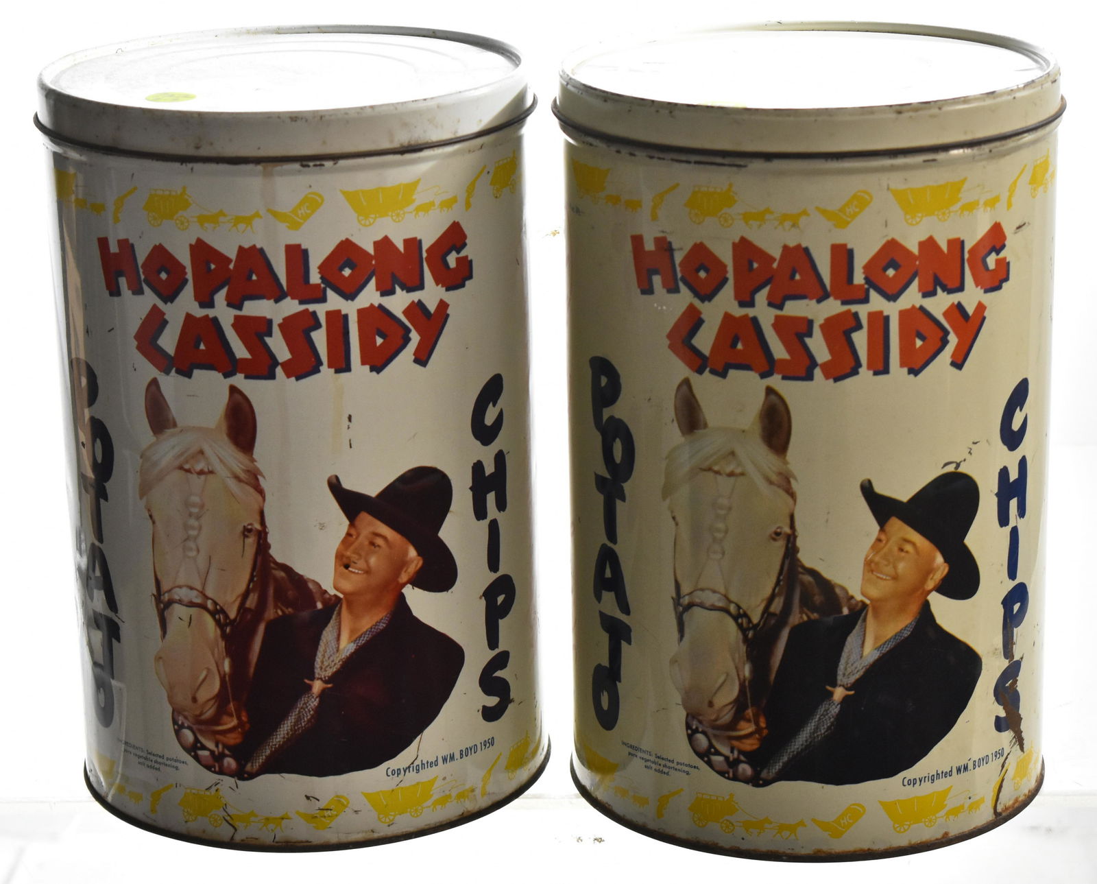 Two Hopalong Cassidy Potato Chip Tins (1 of 1)