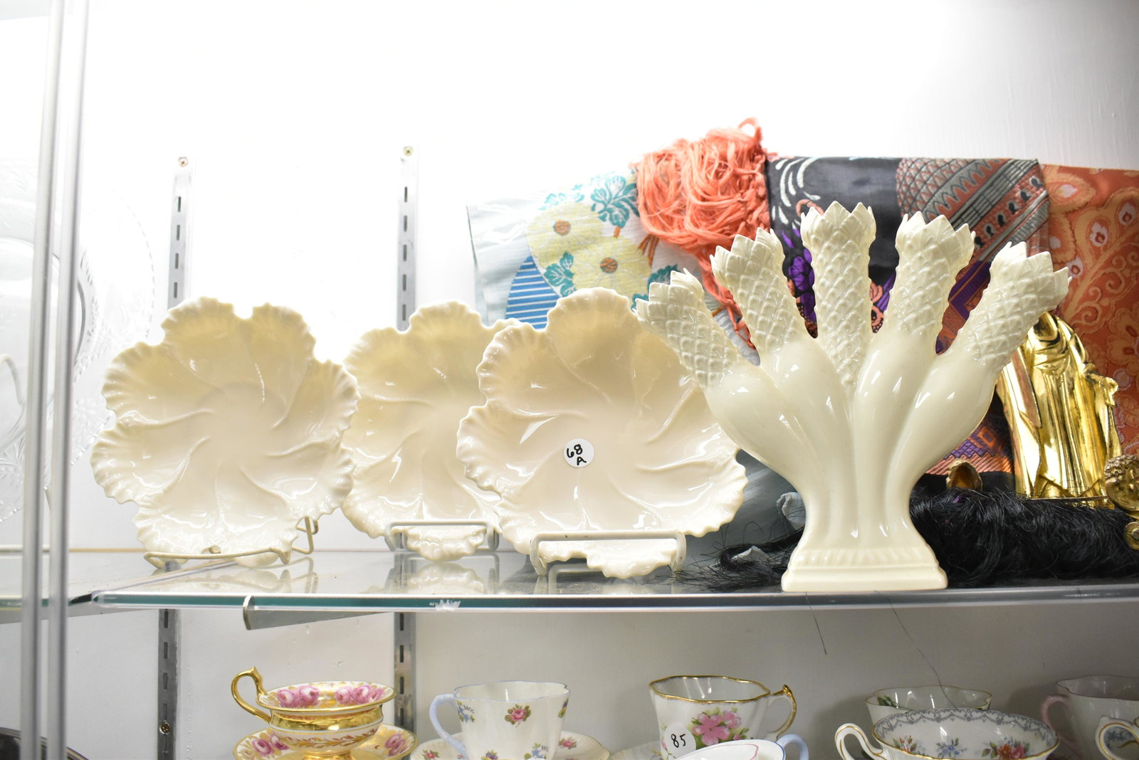 Lenox and Wedgwood Grouping: Lot includes Lenox cabbage plates and a Wedgwood fan base.