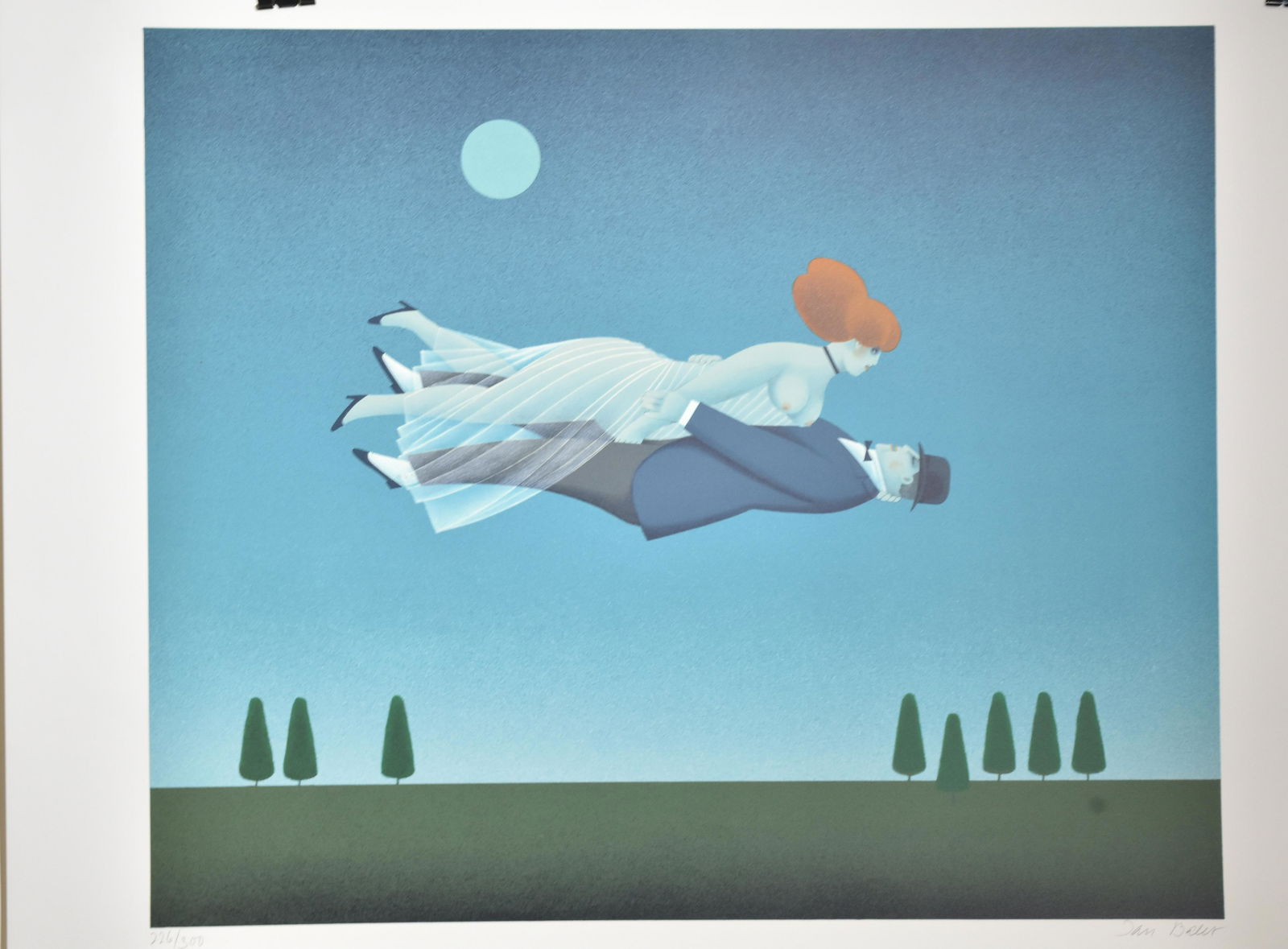 Large Folio Print by Jan Balet (1913-2009): Measures approx. 22:h x 30"w. Itis titled "Ballet" and is signed and numbered. Balet is a listed artist born in Germany.