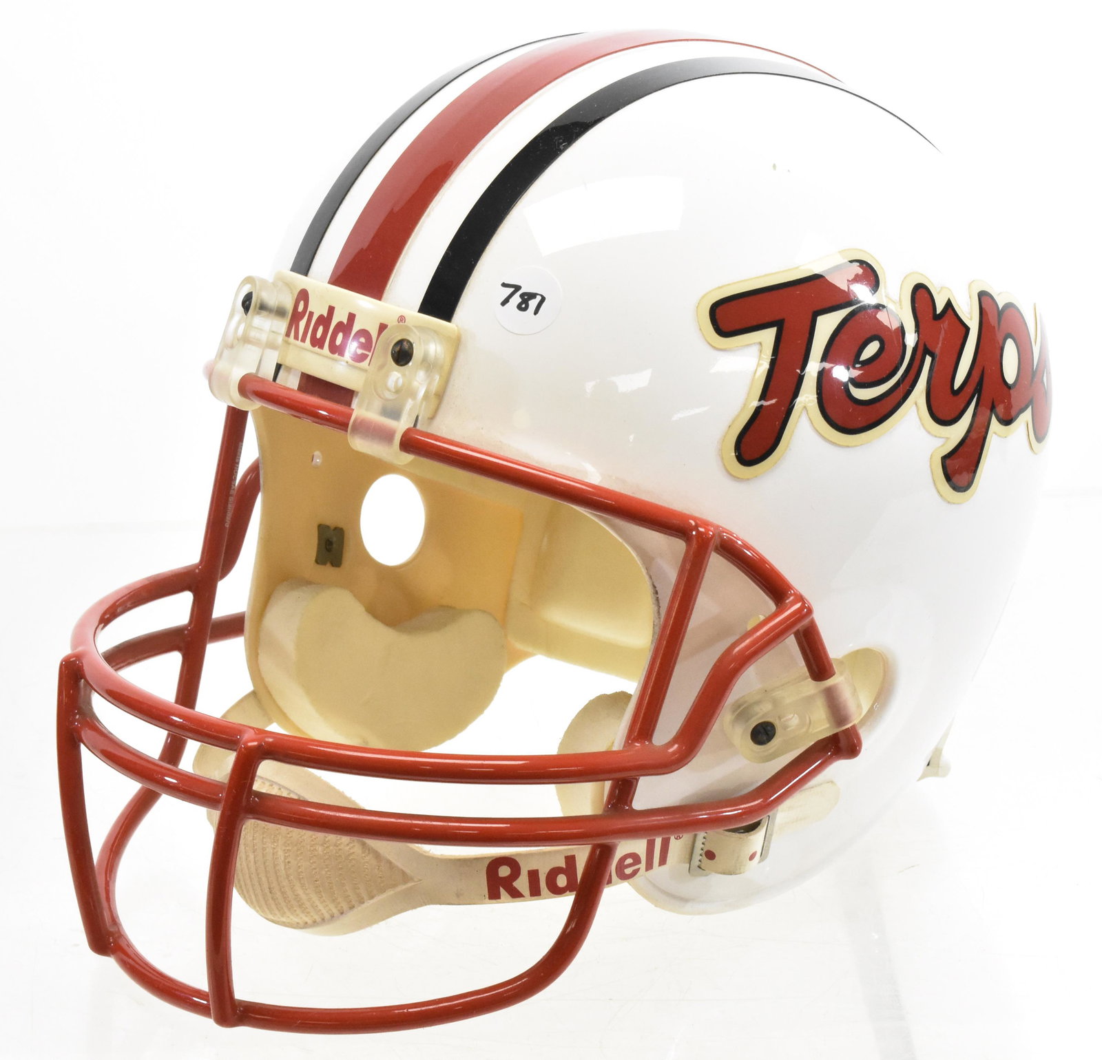 Marylands Terrapins Riddell Helmet: This Riddell Maryland helmet is a life size helmet for display, not game worn.