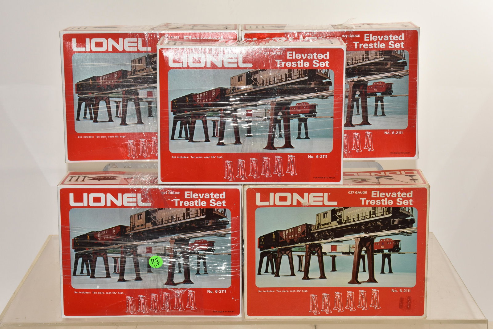 Five Lionel Elevated Trestle Sets: Each set is item #6-2111 and all are in box.