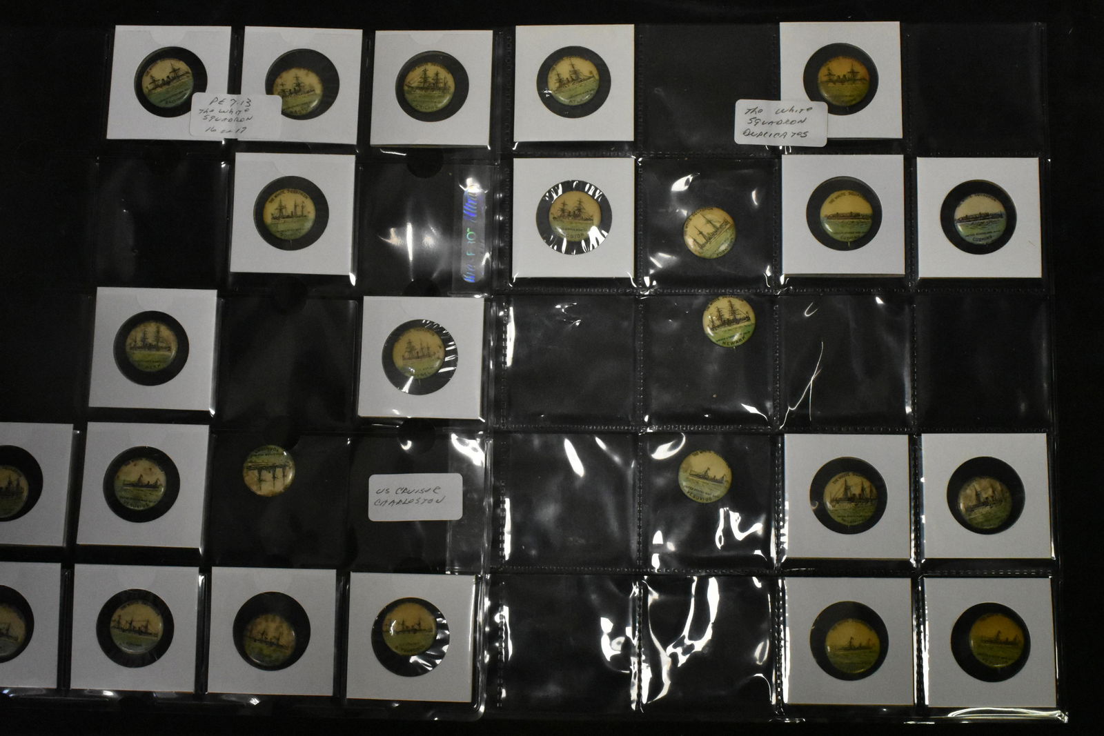 Pepsin White Squadron Pin Backs c1900 (1 of 2)