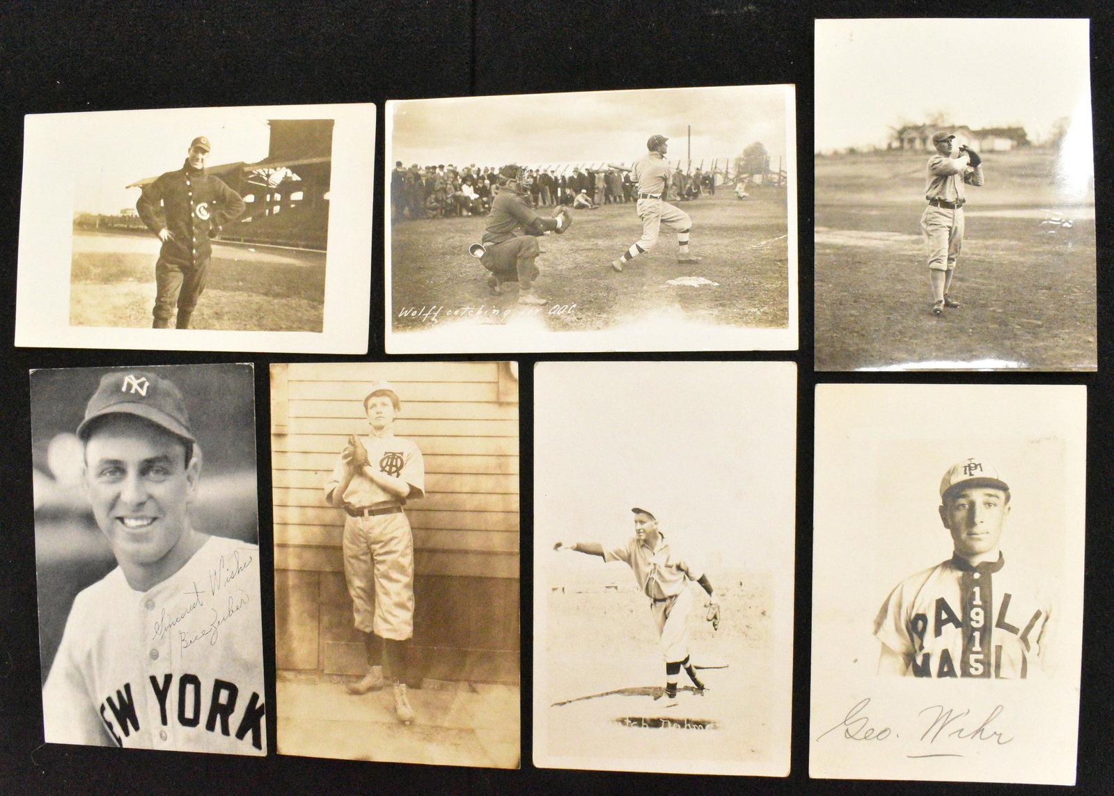 6 Early Baseball Photo Postcards W/ Woman plus Pic (1 of 13)