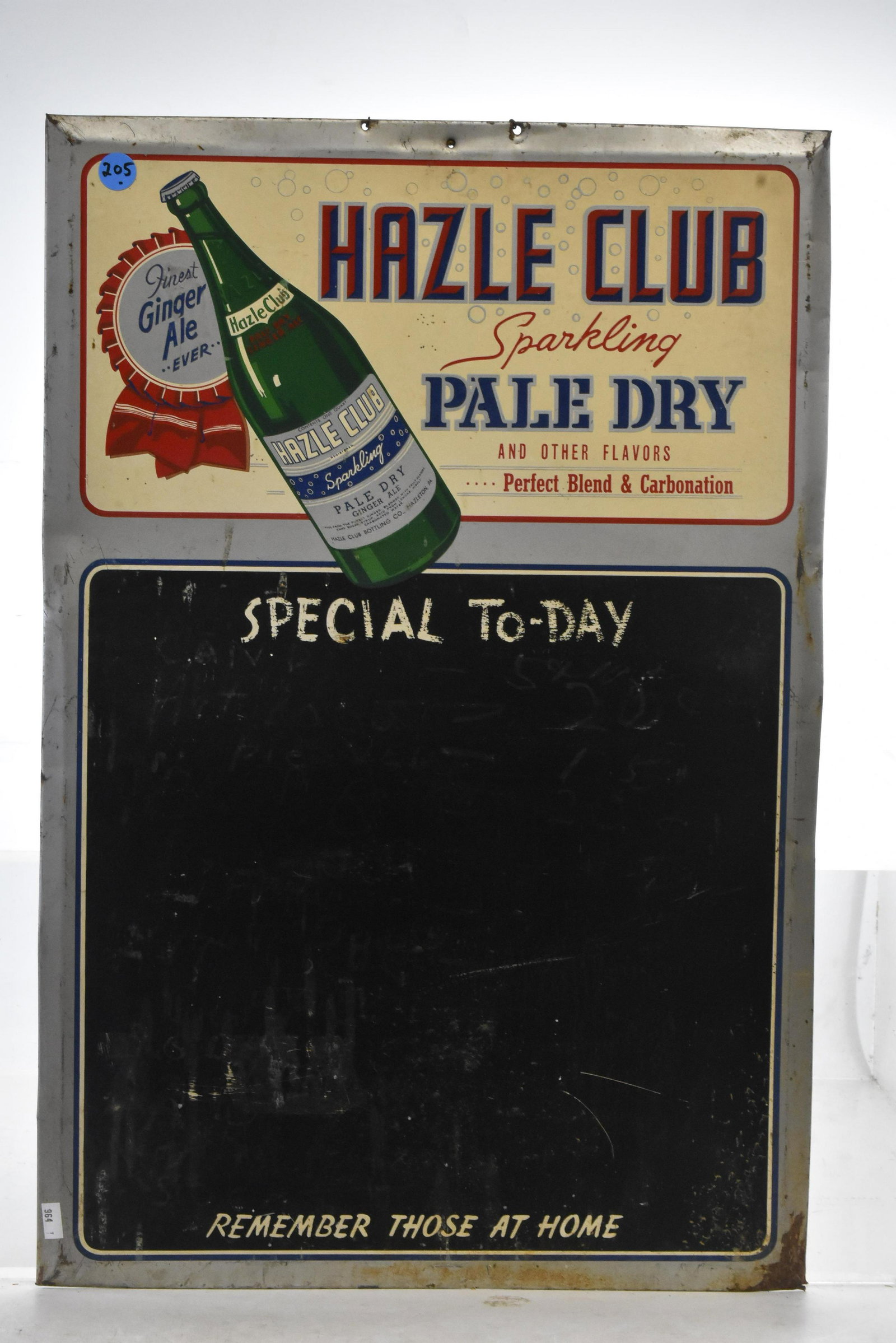 Vintage "Hazle Club" Ginger Ale Menu Board Sign (1 of 2)