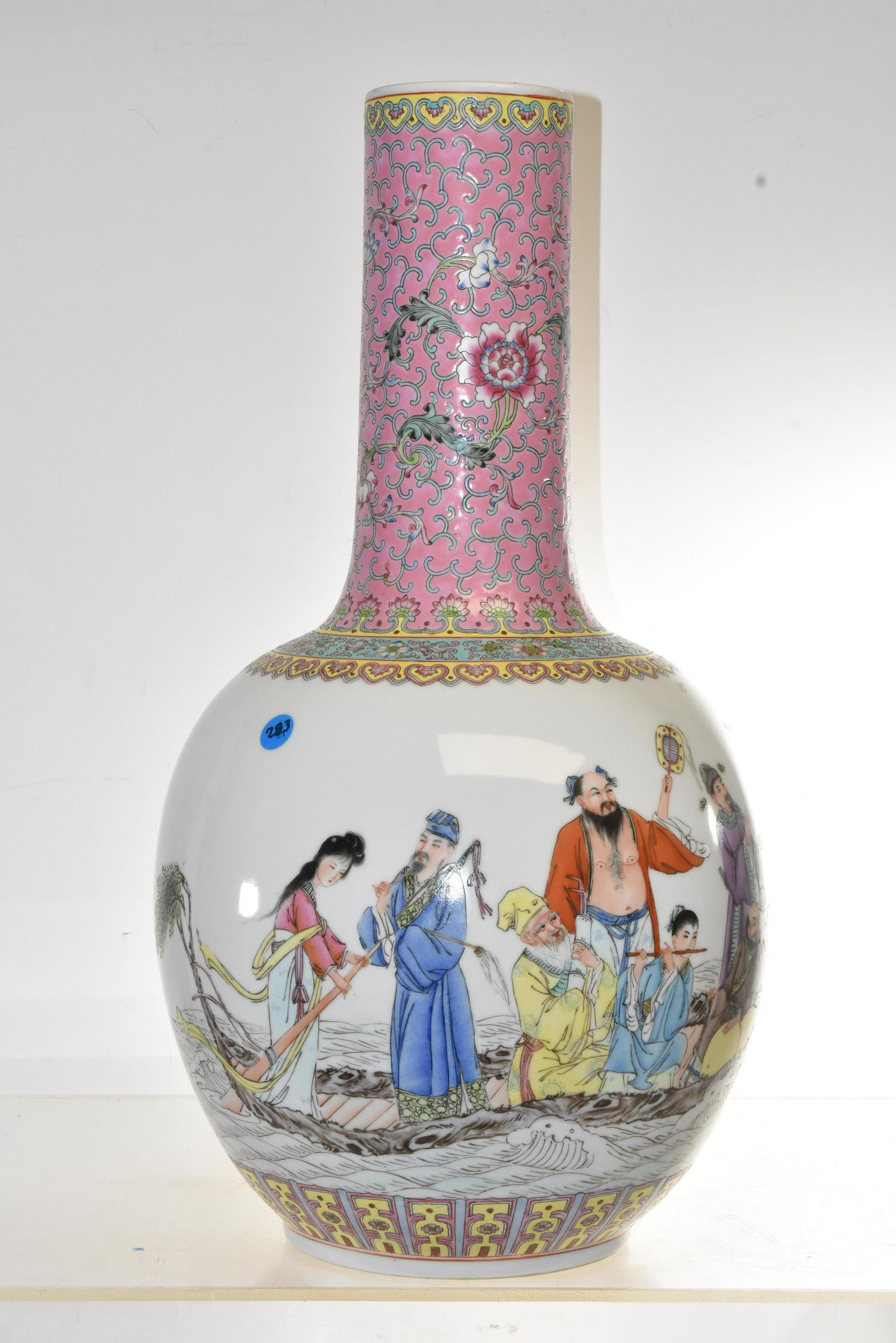 Large Hand Painted Chinese Faience Vase (1 of 4)