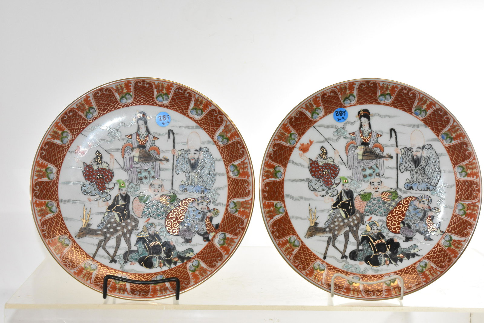 Pair of Hand Painted Japanese Chargers (1 of 8)