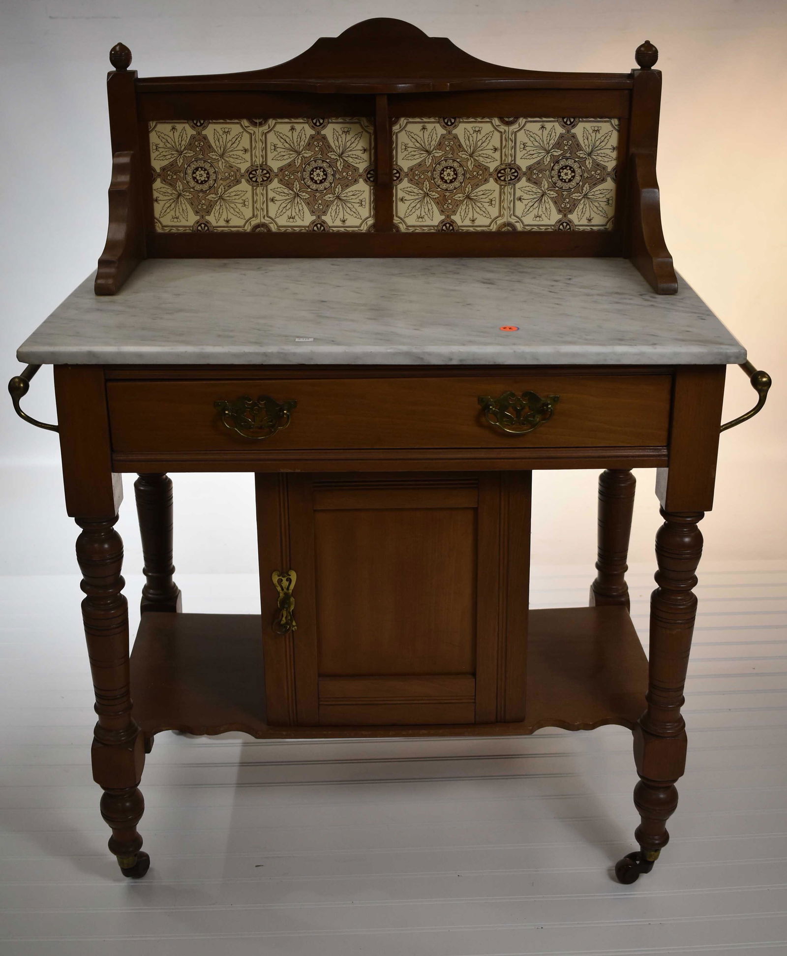 Marble Top Wash Stand with Tile Back (1 of 6)